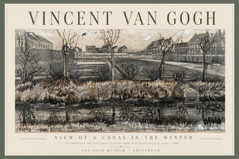 Van Gogh View of a Canal in the Winter No6 - Juliste