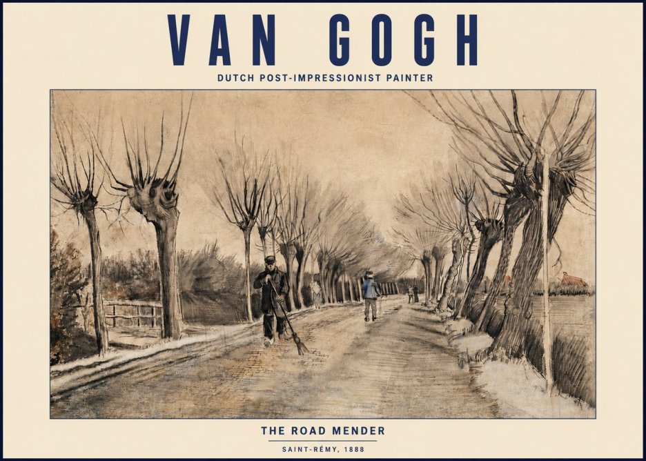 Van Gogh The Road Mender I No4 - Juliste