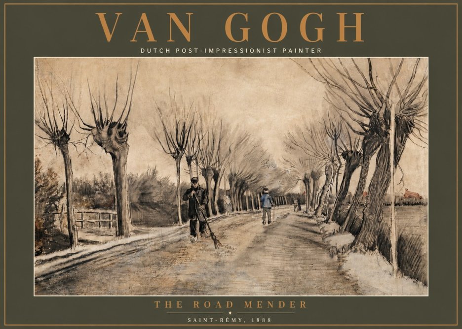 Van Gogh The Road Mender I No5 - Juliste