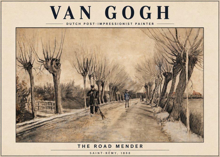 Van Gogh The Road Mender I No6 - Juliste