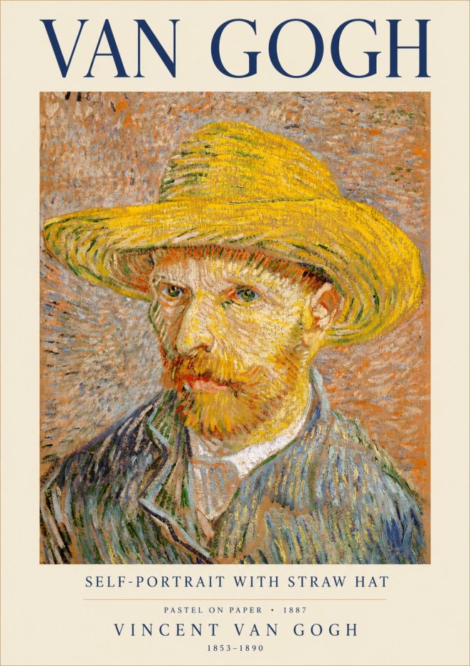 Van Gogh Self-portrait with Straw Hat I No3 - Juliste