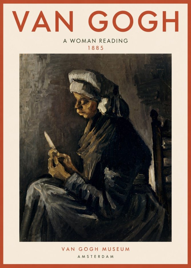Van Gogh A Woman Reading No4 - Juliste