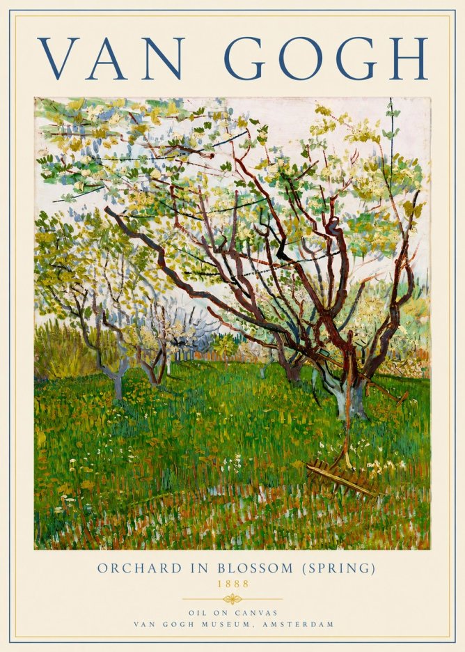 Van Gogh Orchard in Blossom (Spring) No3 - Juliste
