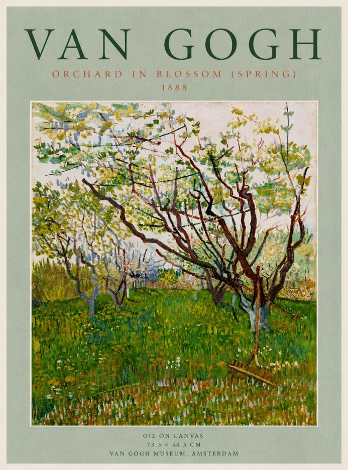Van Gogh Orchard in Blossom (Spring) No5 - Juliste