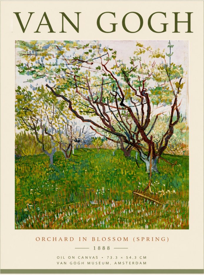 Van Gogh Orchard in Blossom (Spring) No6 - Juliste