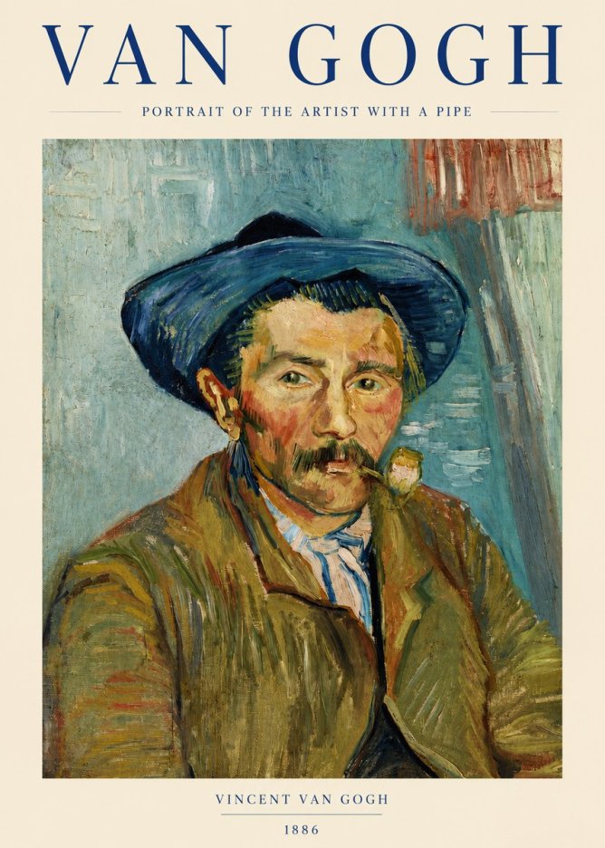 Van Gogh Portrait of the Artist with a Pipe No3 - Juliste