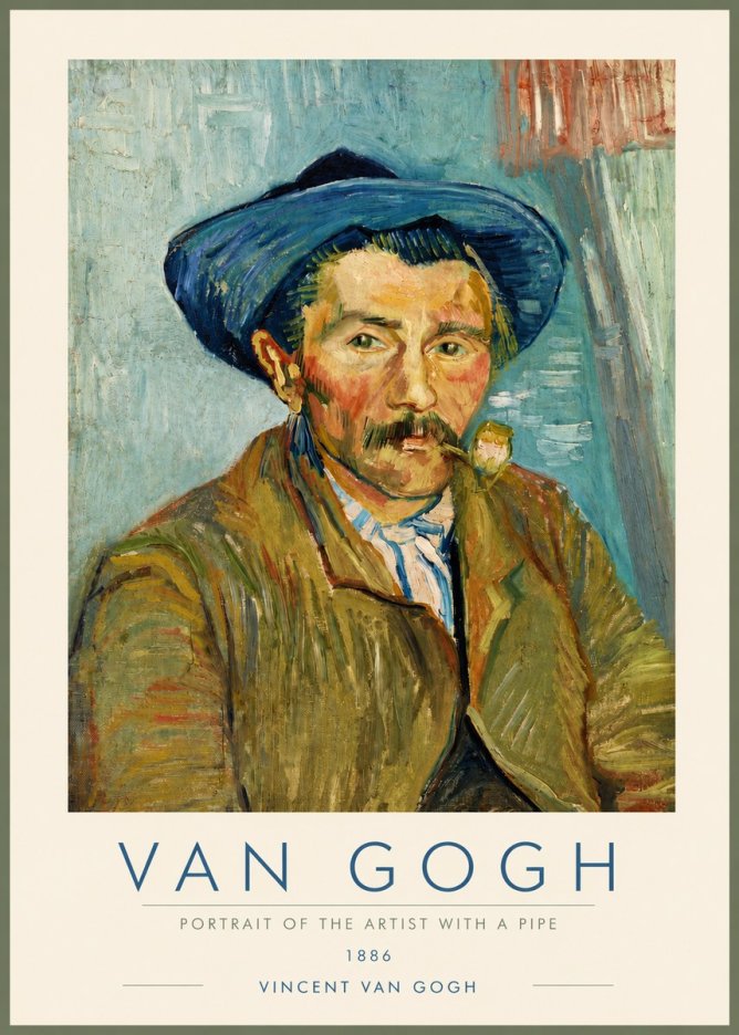 Van Gogh Portrait of the Artist with a Pipe No4 - Juliste