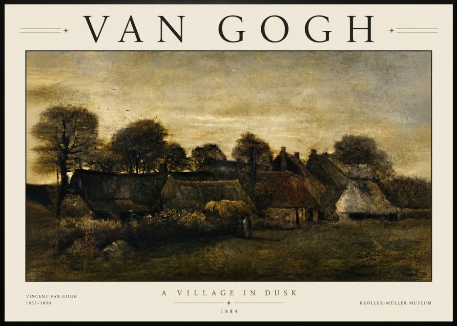 Van Gogh A Village in Dusk No6 - Juliste