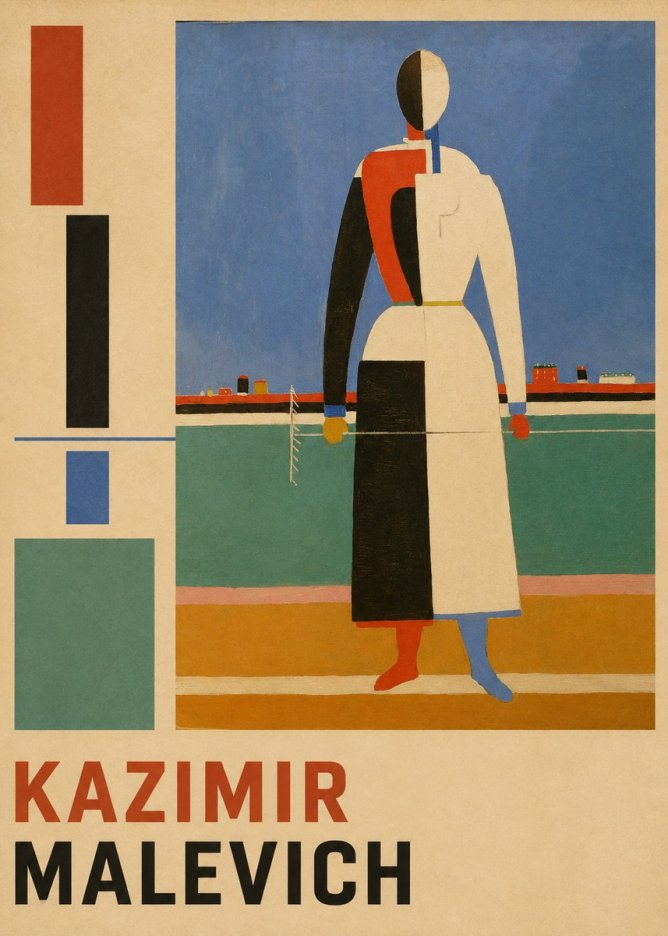 Kazimir Malevich Woman with a Rake No5 - Juliste