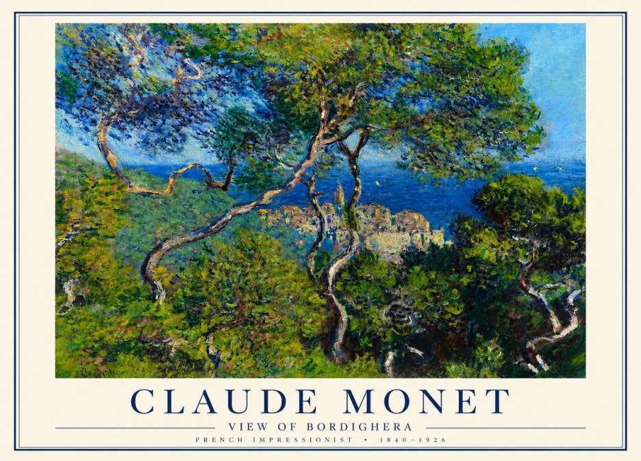 Monet View of Bordighera No4 - Juliste