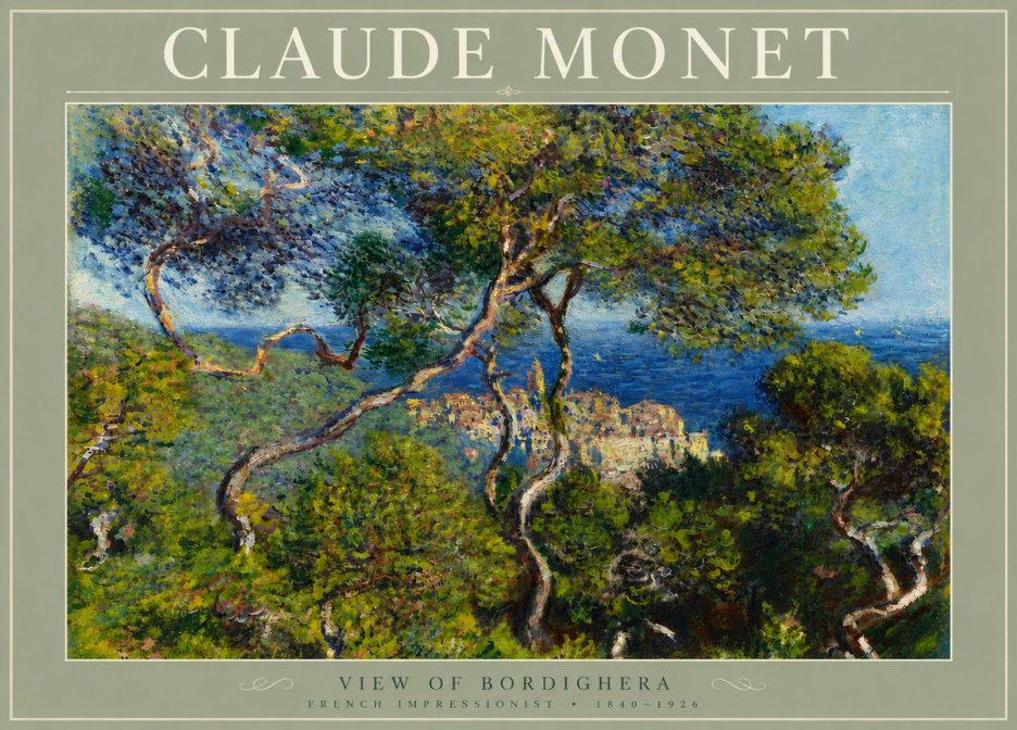 Monet View of Bordighera No5 - Juliste