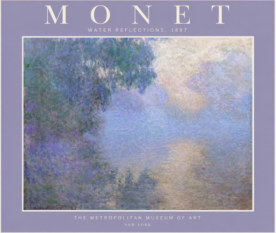 Monet Water Reflections No4 - Juliste