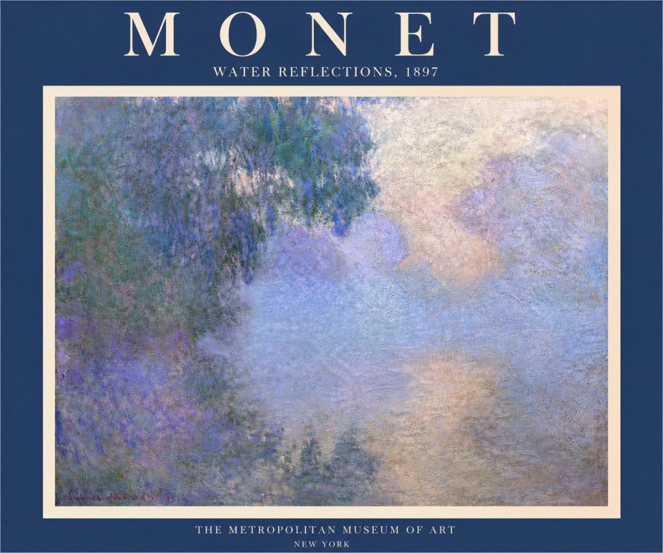 Monet Water Reflections No6 - Juliste