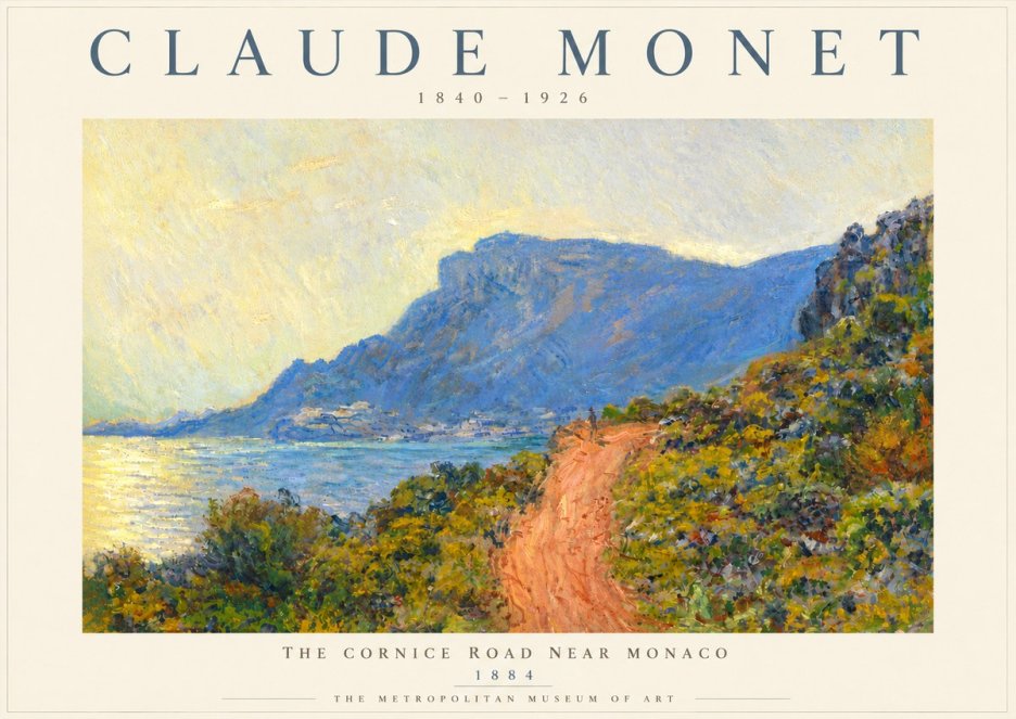 Monet The Cornice Road Near Monaco No5 - Juliste