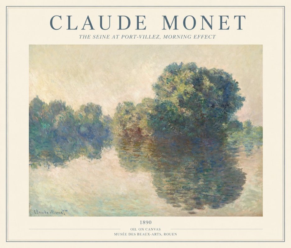 Monet The Seine at Port-villez, Morning Effect No1 - Juliste