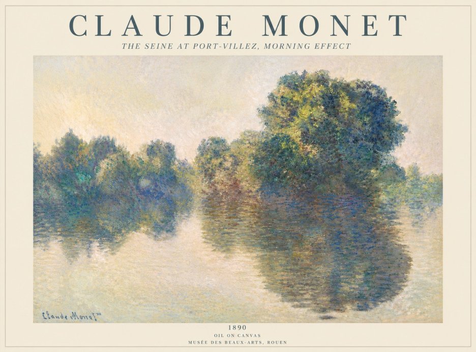 Monet The Seine at Port-villez, Morning Effect No5 - Juliste
