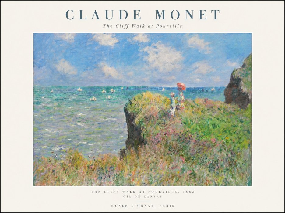 Monet The Cliff Walk at Pourville No1 - Juliste