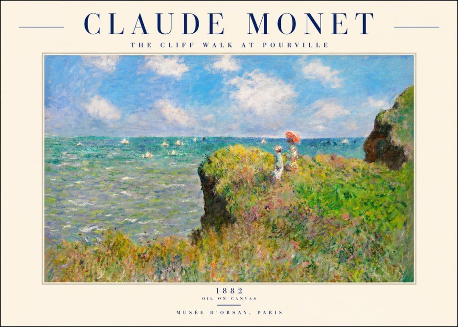 Monet The Cliff Walk at Pourville No2 - Juliste