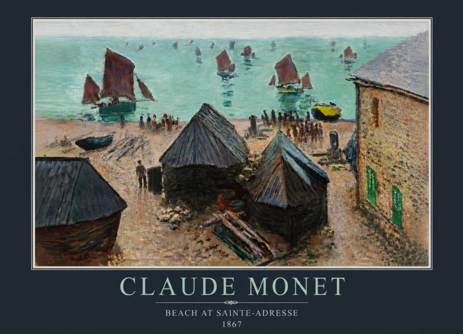 Monet Beach at Sainte-adresse No5 - Juliste