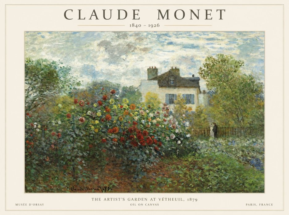 Monet The Artist's Garden at Vétheuil, 1879 No1 - Juliste