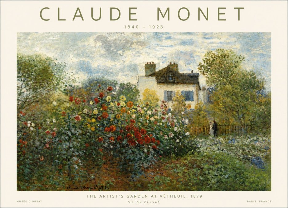 Monet The Artist's Garden at Vétheuil, 1879 No4 - Juliste