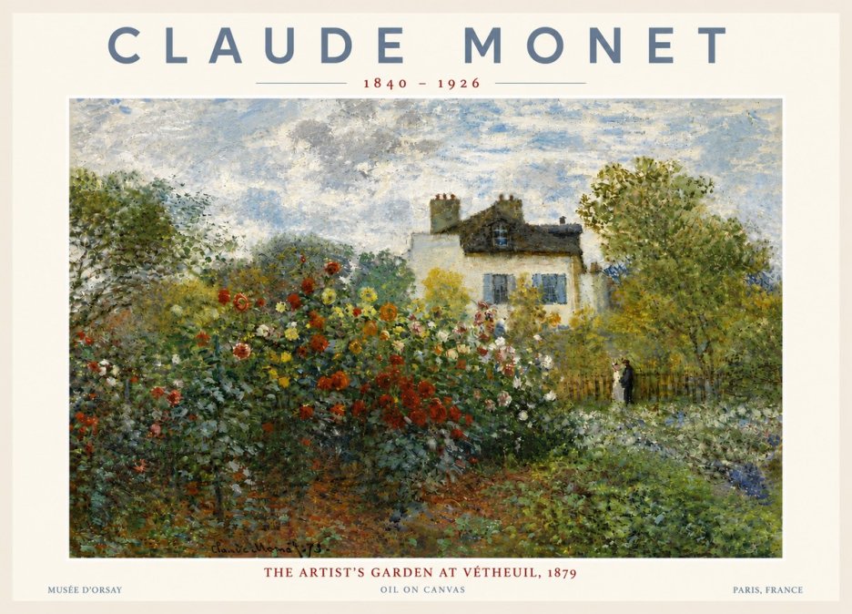 Monet The Artist's Garden at Vétheuil, 1879 No5 - Juliste