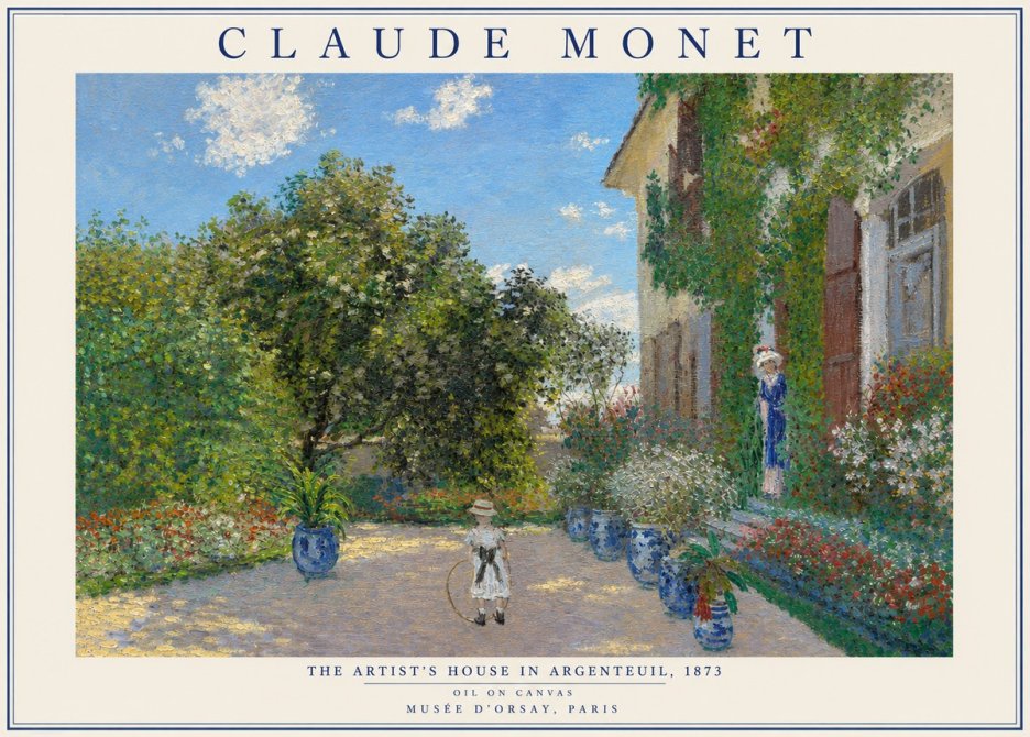 Monet The Artist's House in Argenteuil, 1873 No3 - Juliste