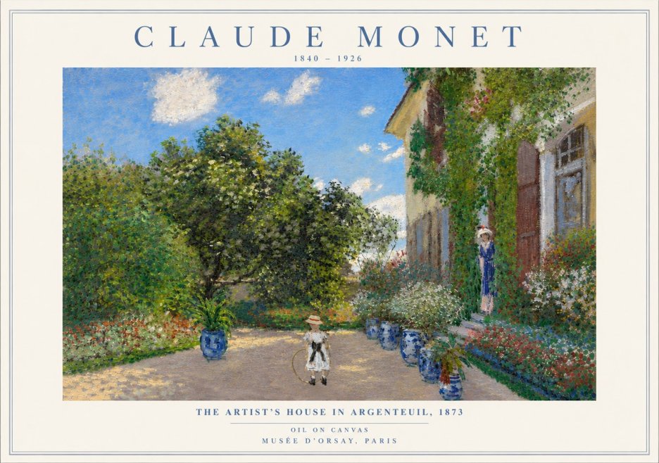 Monet The Artist's House in Argenteuil, 1873 No5 - Juliste