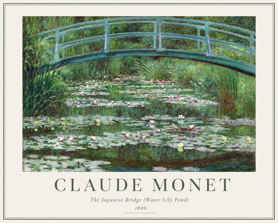 Monet The Japanese Bridge (Water Lily Pond) No1 - Juliste
