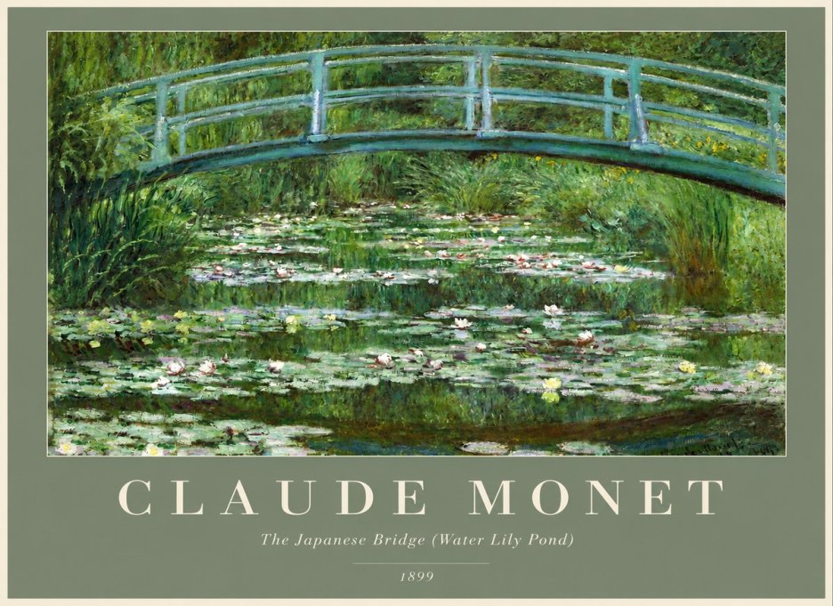 Monet The Japanese Bridge (Water Lily Pond) No2 - Juliste