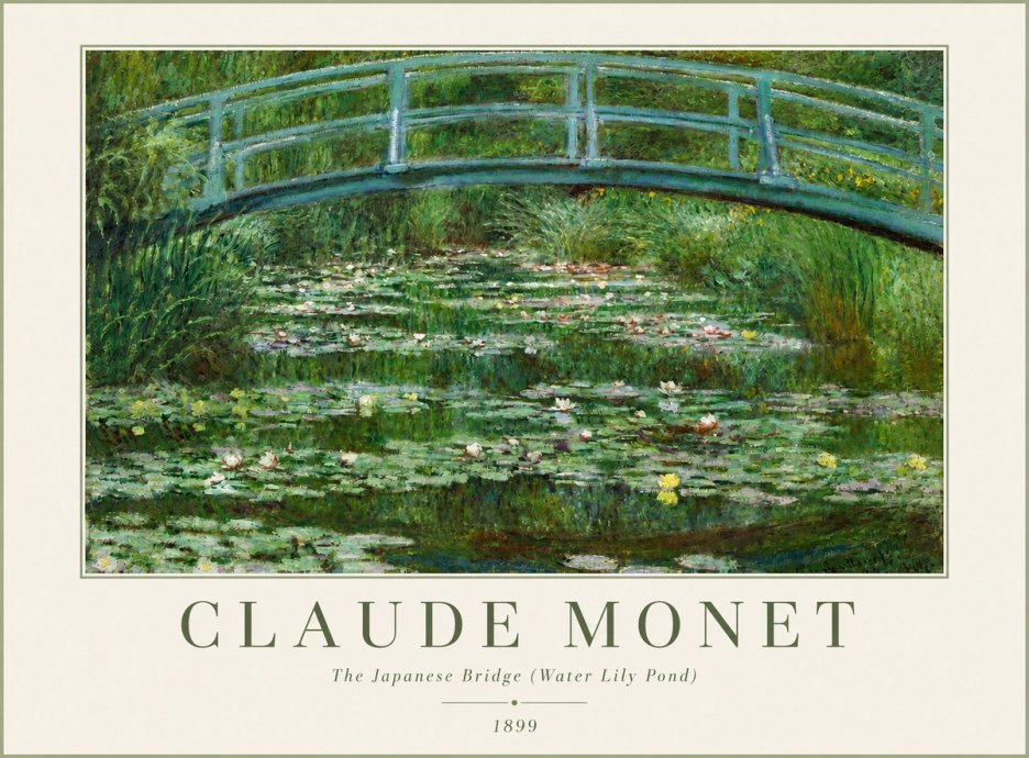 Monet The Japanese Bridge (Water Lily Pond) No3 - Juliste