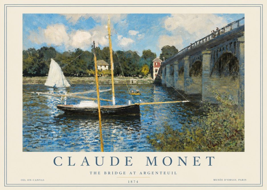 Monet The Bridge at Argenteuil I No3 - Juliste