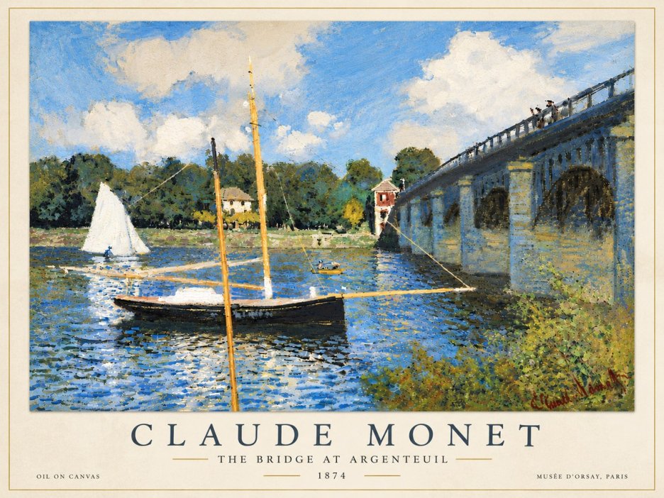 Monet The Bridge at Argenteuil I No6 - Juliste