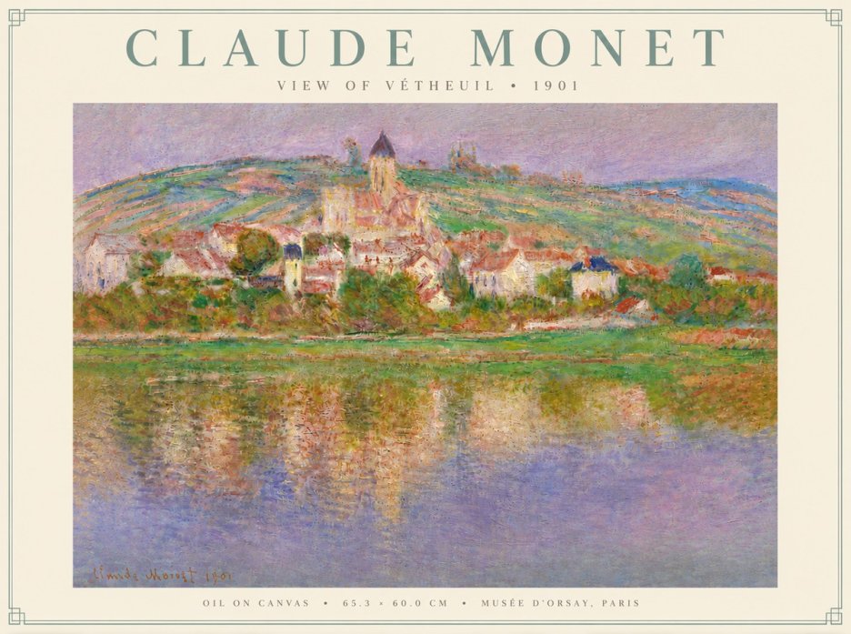 Monet View of Vétheuil I No5 - Juliste