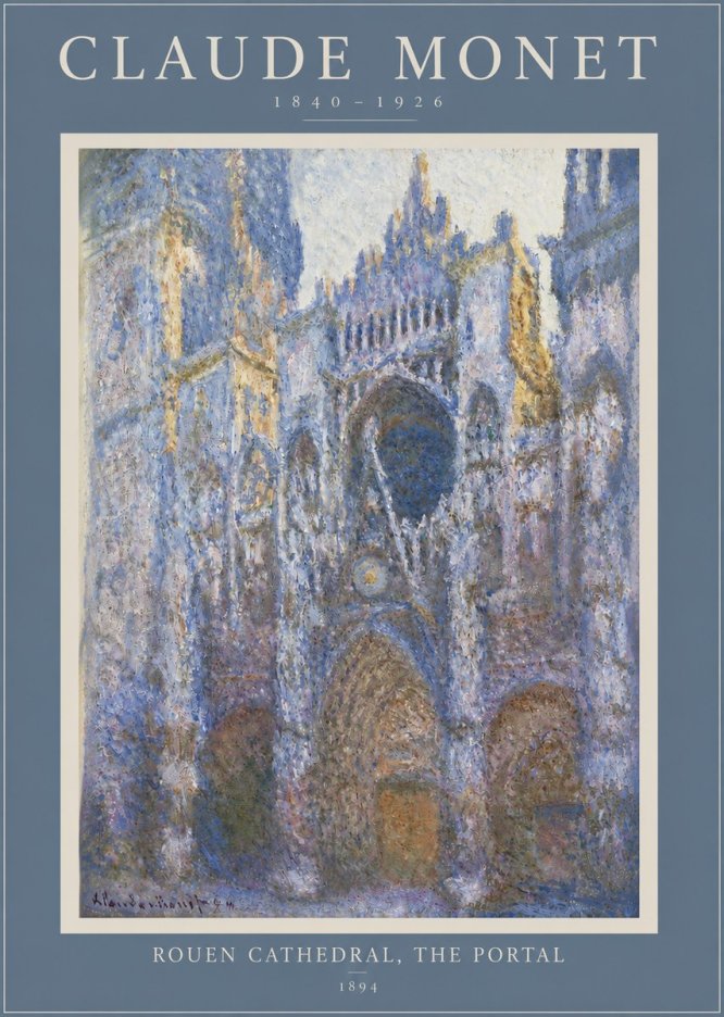 Monet Rouen Cathedral, the Portal No3 - Juliste