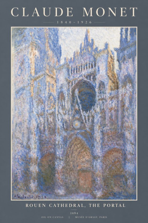 Monet Rouen Cathedral, the Portal No5 - Juliste