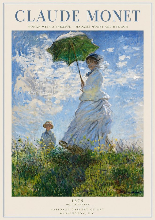 Monet Woman with a Parasol – Madame Monet and Her Son No4 - Juliste