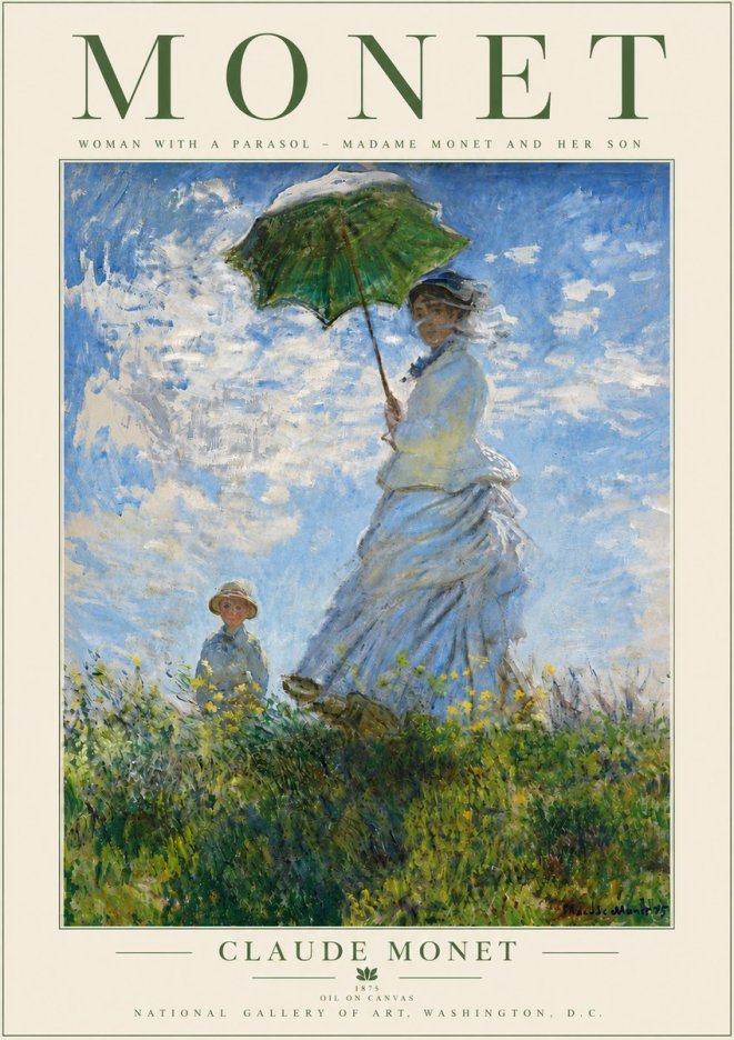Monet Woman with a Parasol – Madame Monet and Her Son No5 - Juliste