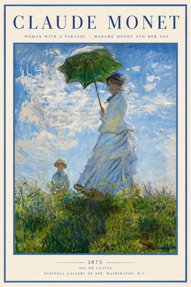 Monet Woman with a Parasol – Madame Monet and Her Son No6 - Juliste