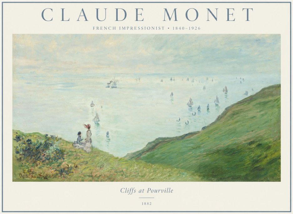 Monet Cliffs at Pourville I No1 - Juliste