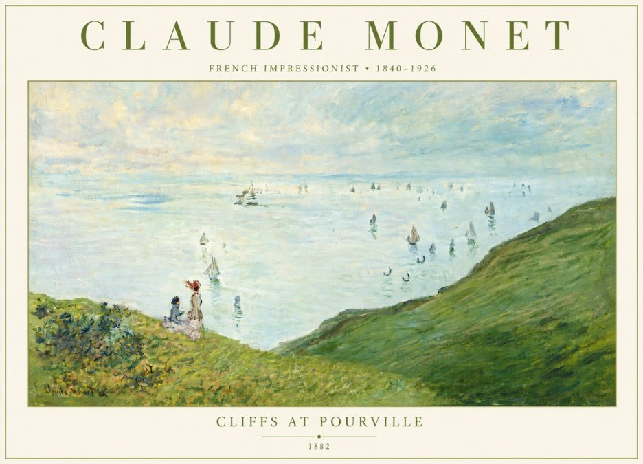 Monet Cliffs at Pourville I No5 - Juliste
