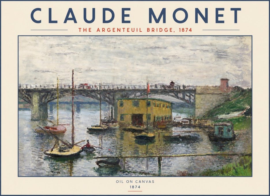 Monet The Argenteuil Bridge No4 - Juliste