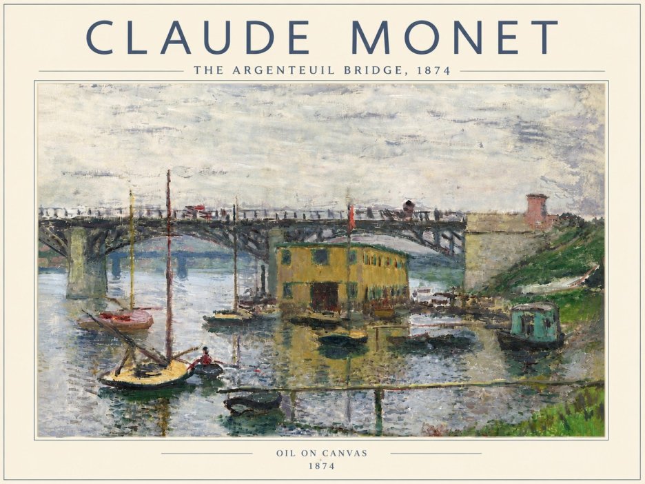 Monet The Argenteuil Bridge No6 - Juliste