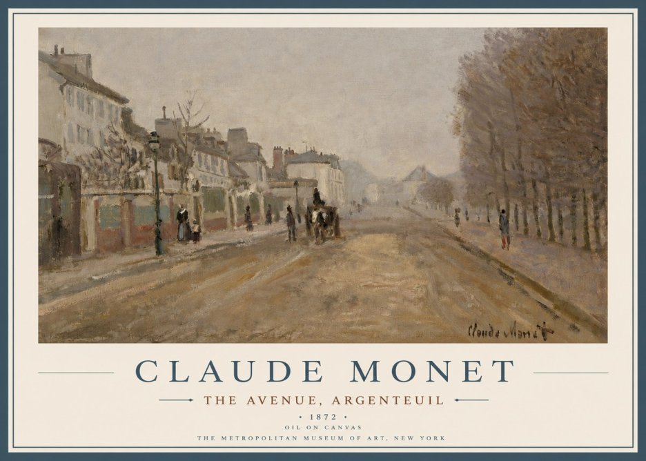 Monet The Avenue, Argenteuil No2 - Juliste
