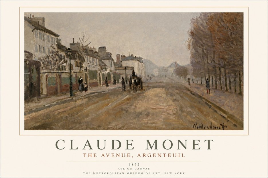 Monet The Avenue, Argenteuil No3 - Juliste