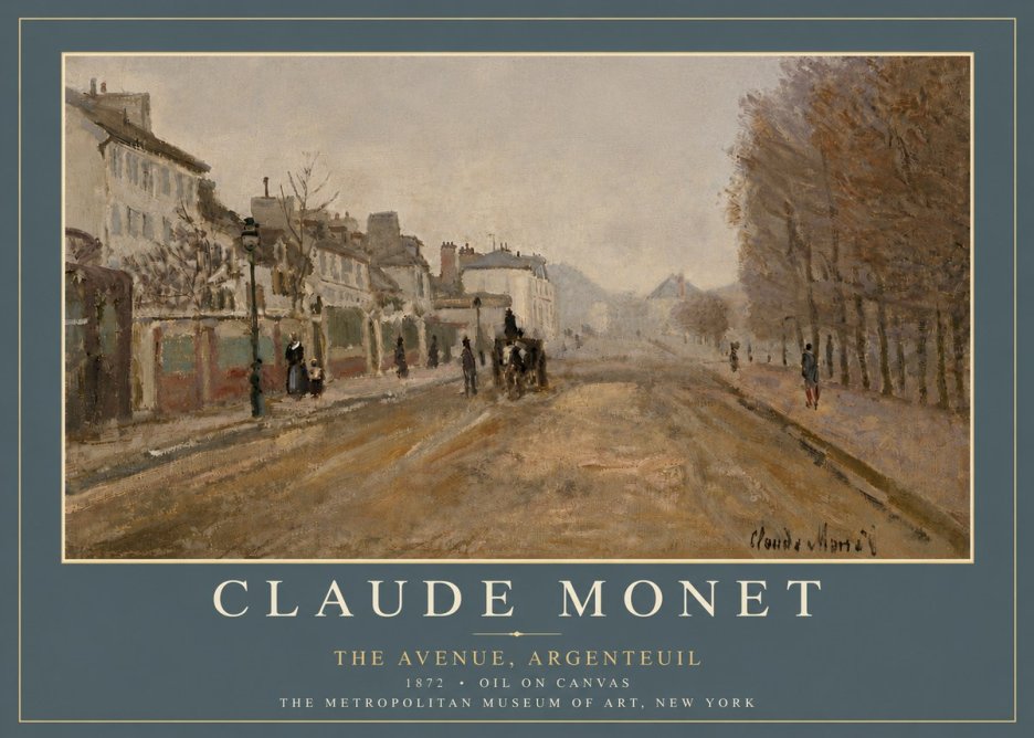 Monet The Avenue, Argenteuil No4 - Juliste