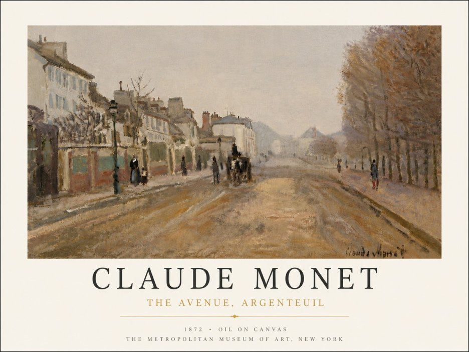 Monet The Avenue, Argenteuil No5 - Juliste