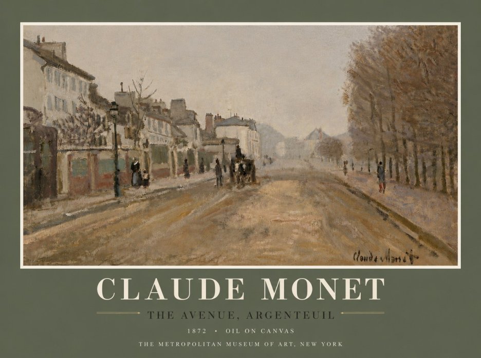 Monet The Avenue, Argenteuil No6 - Juliste