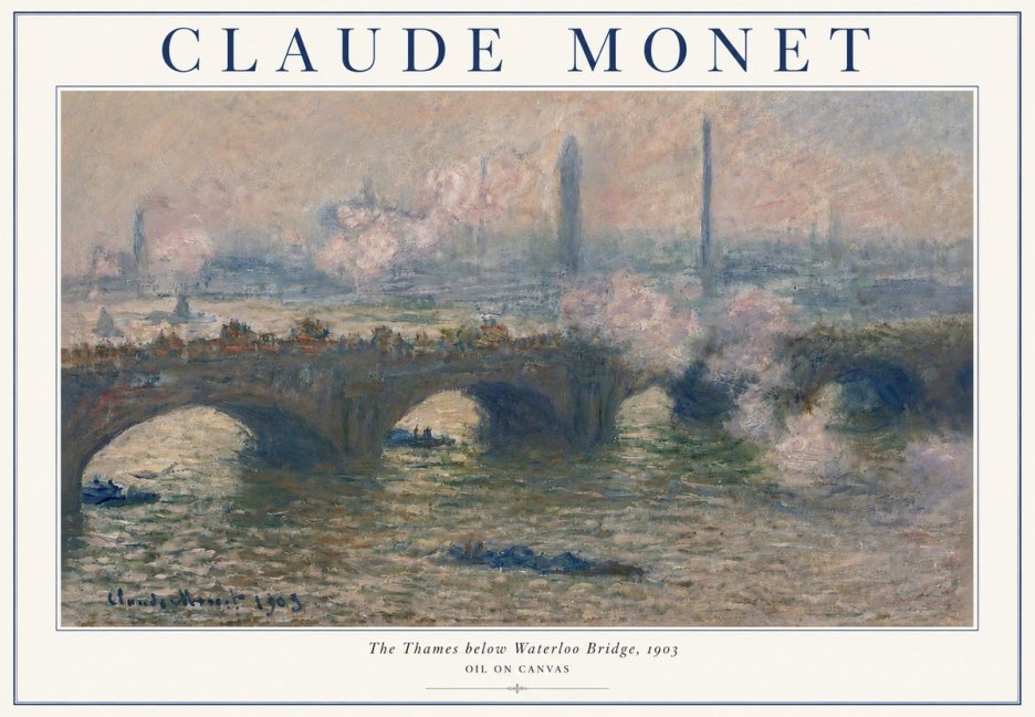 Monet The Thames Below Waterloo Bridge, 1903 No3 - Juliste
