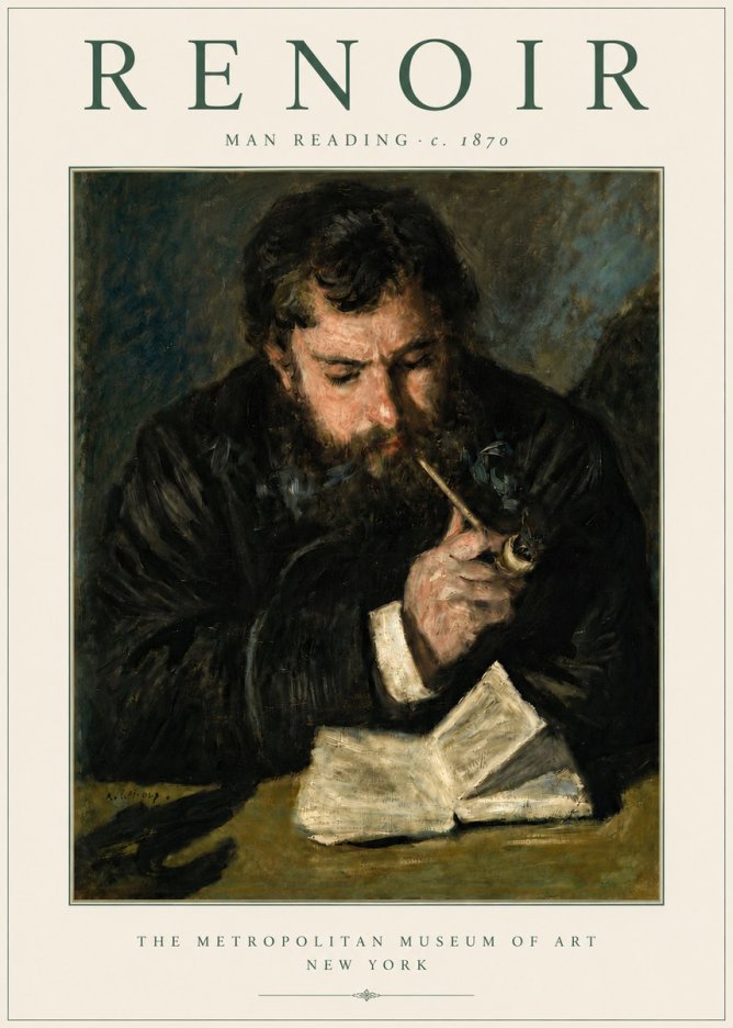 Renoir Man Reading No4 - Juliste